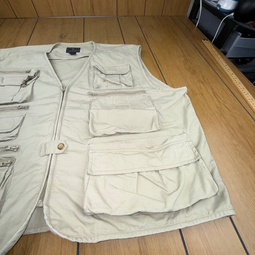 Woolrich Mens Khaki Cotton Multi-Pocket Utility Fishing Vest 475WS 2XL - Picture 12 of 13